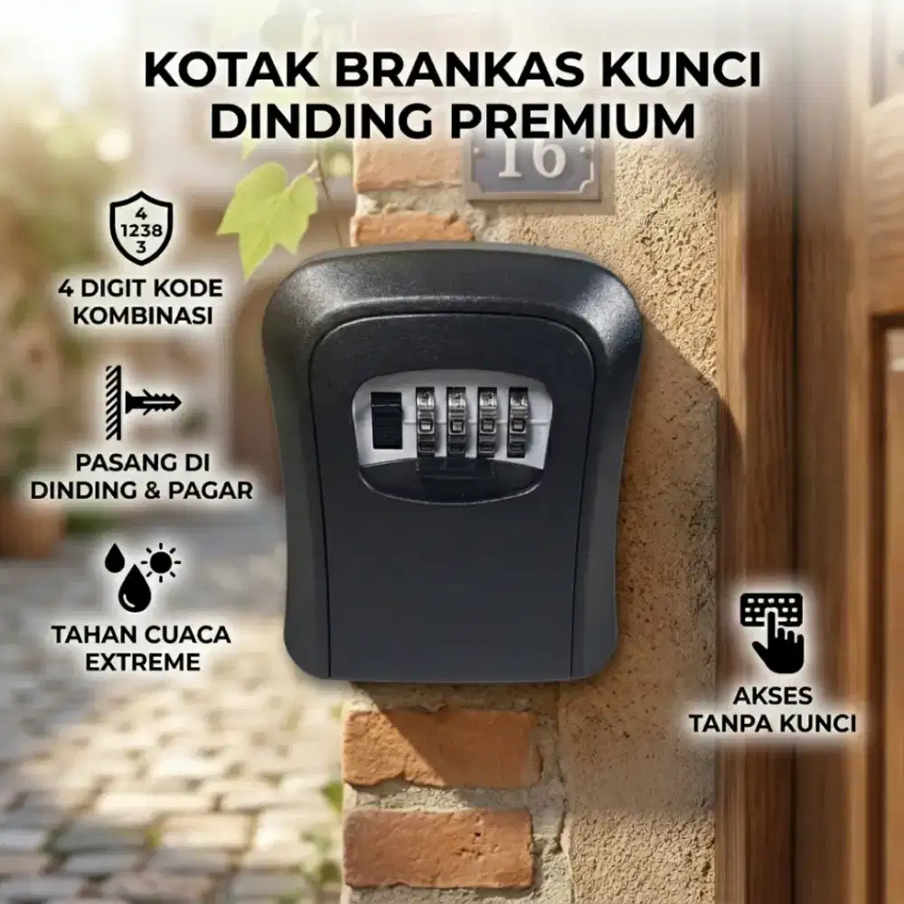 Kotak Brankas Safety Box Dinding Wall Mounted 4 Digit Password