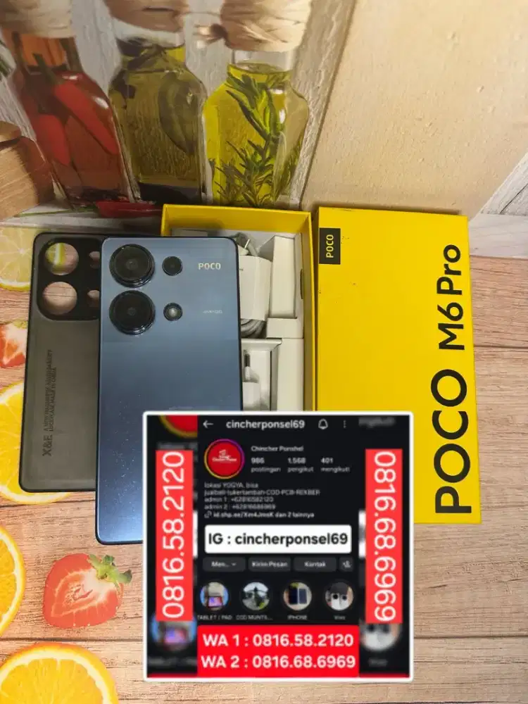 Dijual hp Poco M6 Pro 8/256 fullset original tinggal pakai
