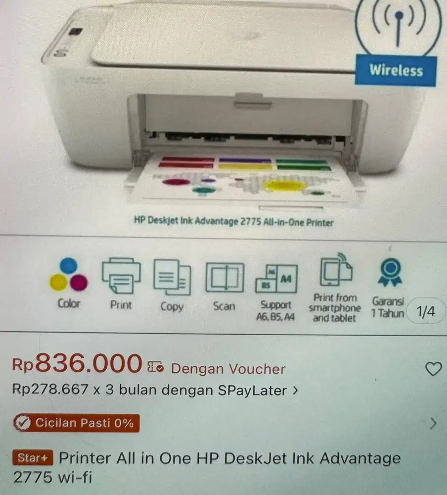 Printer Hp deskjet 2775 all in one
