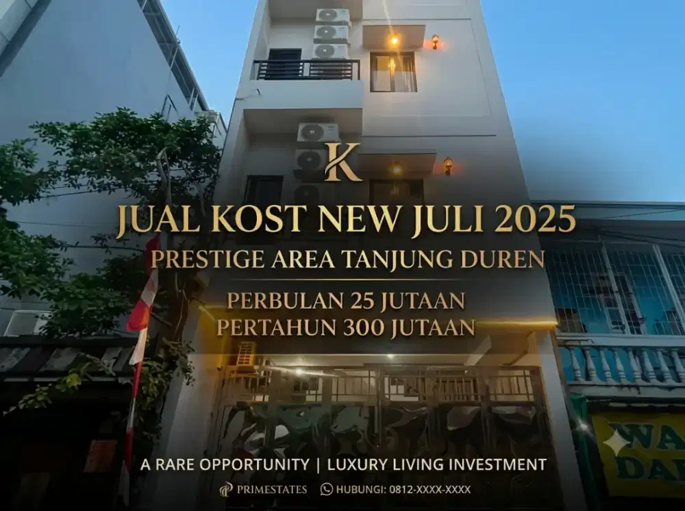 JUAL KOST KOSAN NEW JULI 2025 TOTAL 13 KAMAR DI TANJUNG DUREN JAKBAR