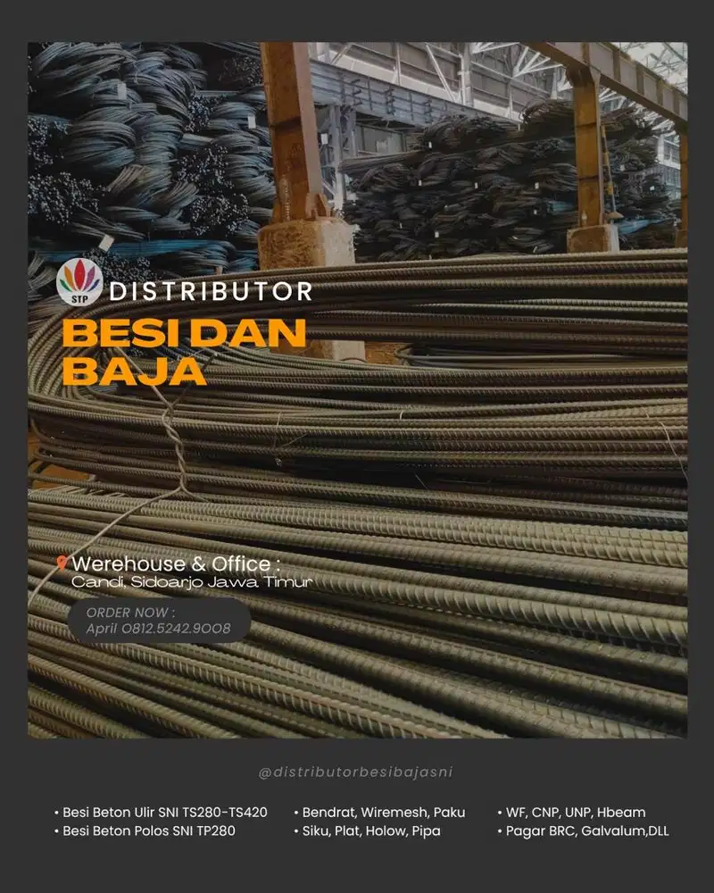 Besi beton polos SNI siap kirim