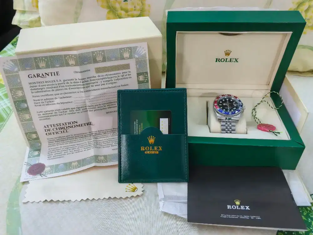Jam Tangan Pria Rolex GMT Master Pepsi, Baru, Fullset