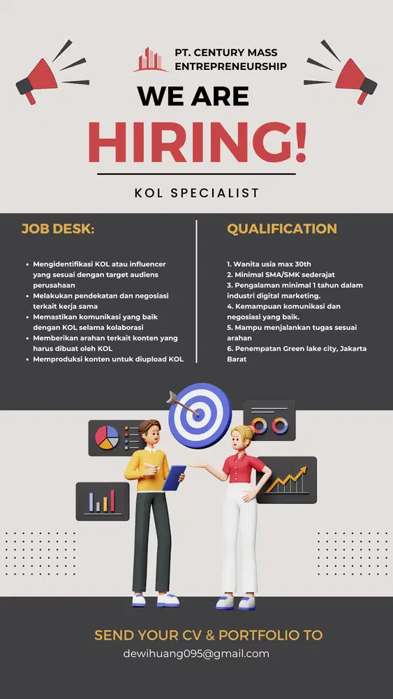 Dibutuhkan Posisi KOL Specialist Daerah Green Lake City, Jakarta Barat