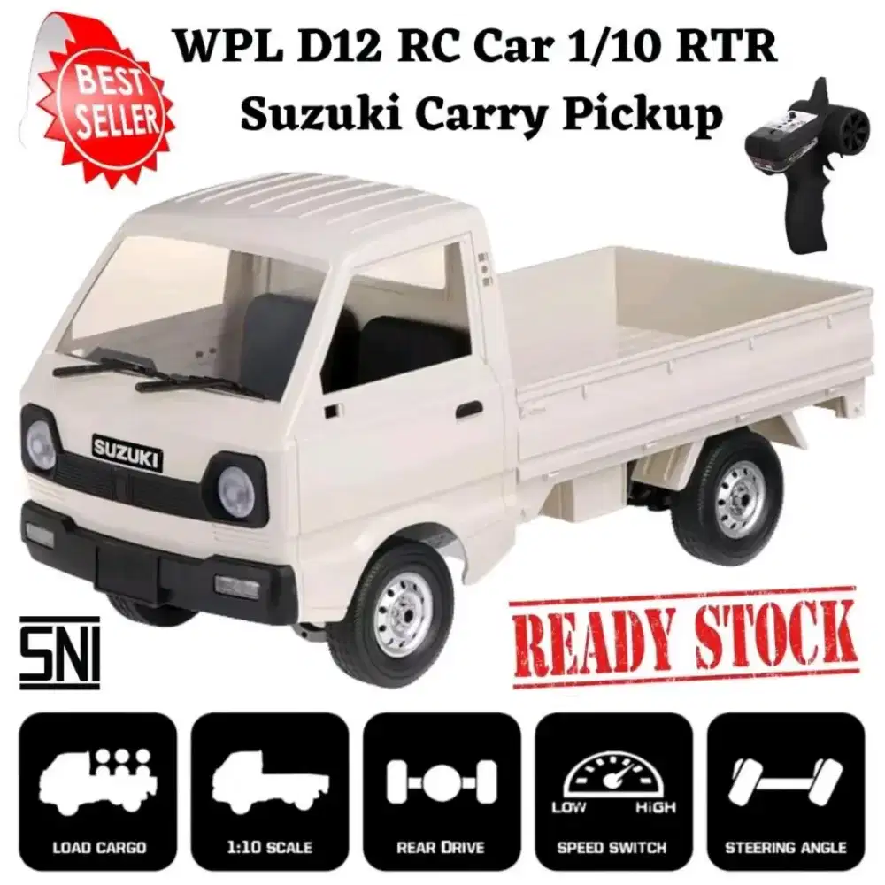 wpl d12 rc car 1/10 Suzuki carry pick up mobil remote control