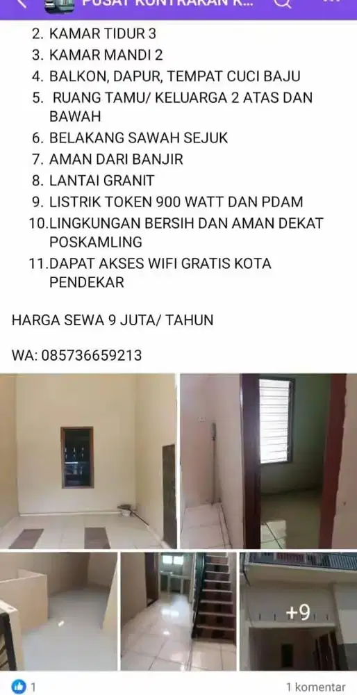 RUMAH BARU DIKONTRAKKAN MURAH