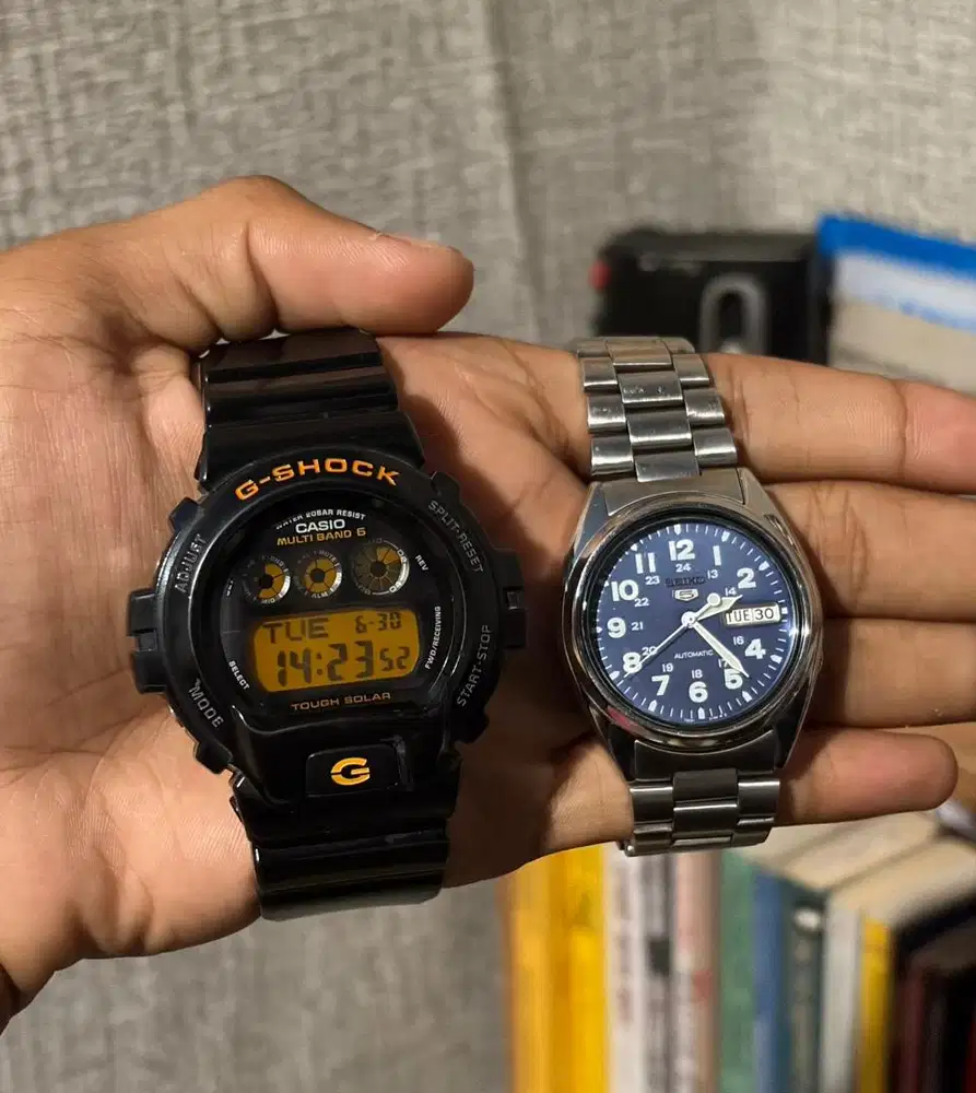 Casio Ghock GW-6900B / Seiko 5 SNX805 Flieger Military Blue