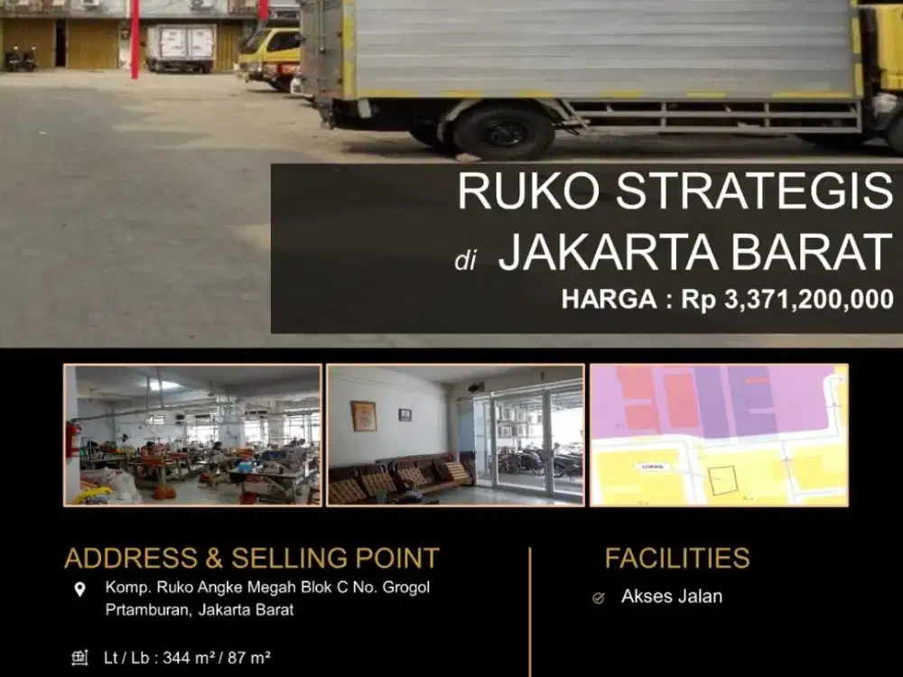 Jual Ruko Lelang Harga Murah Lokasi Strategis Grogol Jakarta Barat