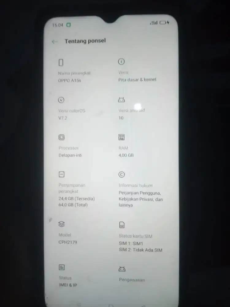 Jual hp Oppo a15s ram4