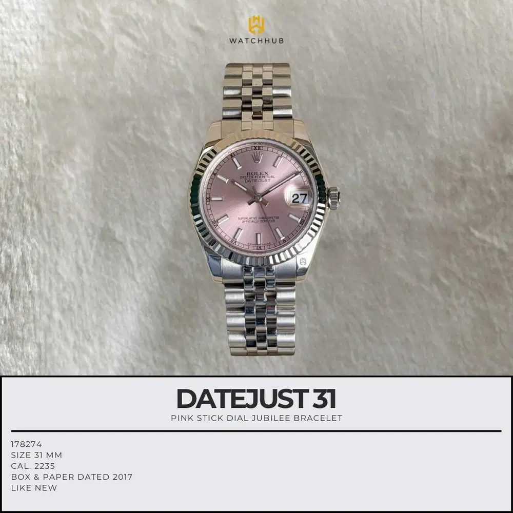 Rolex Datejust 31 Pink Stick 178274