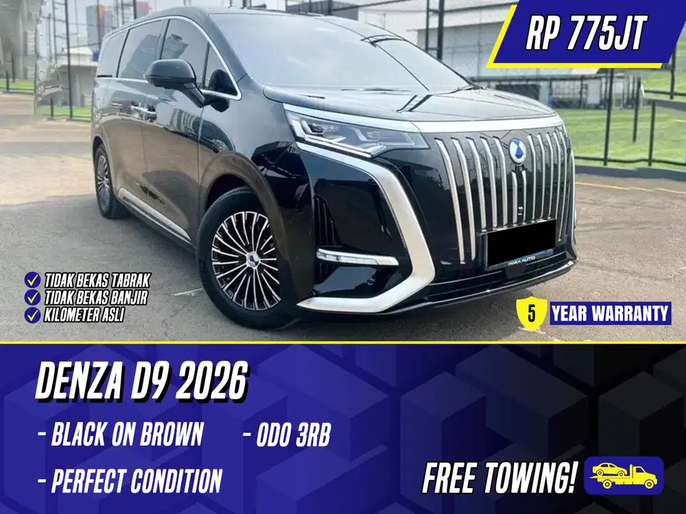 Denza D9 2026 NIK 2025 EV Black on Brown Hitam Listrik Electric