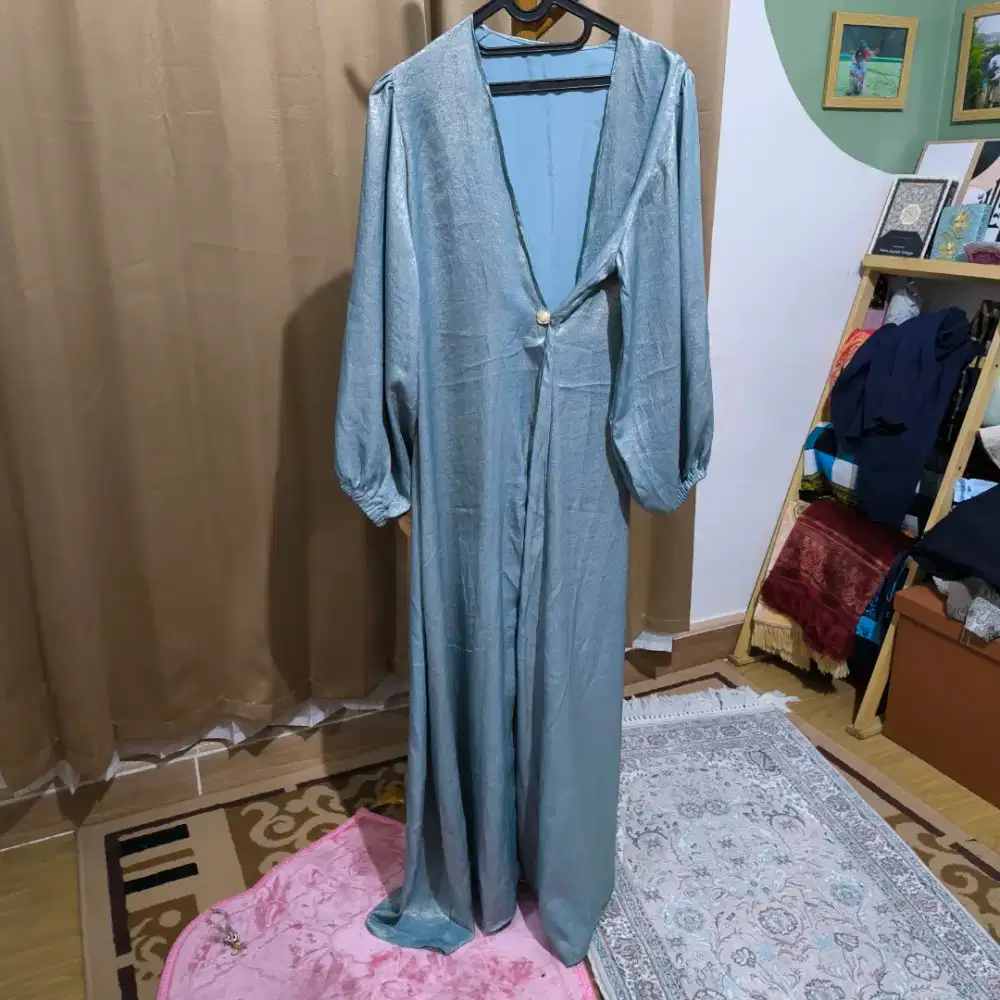 Outer Abaya Gamis Panjang Baby Blue Biru PL