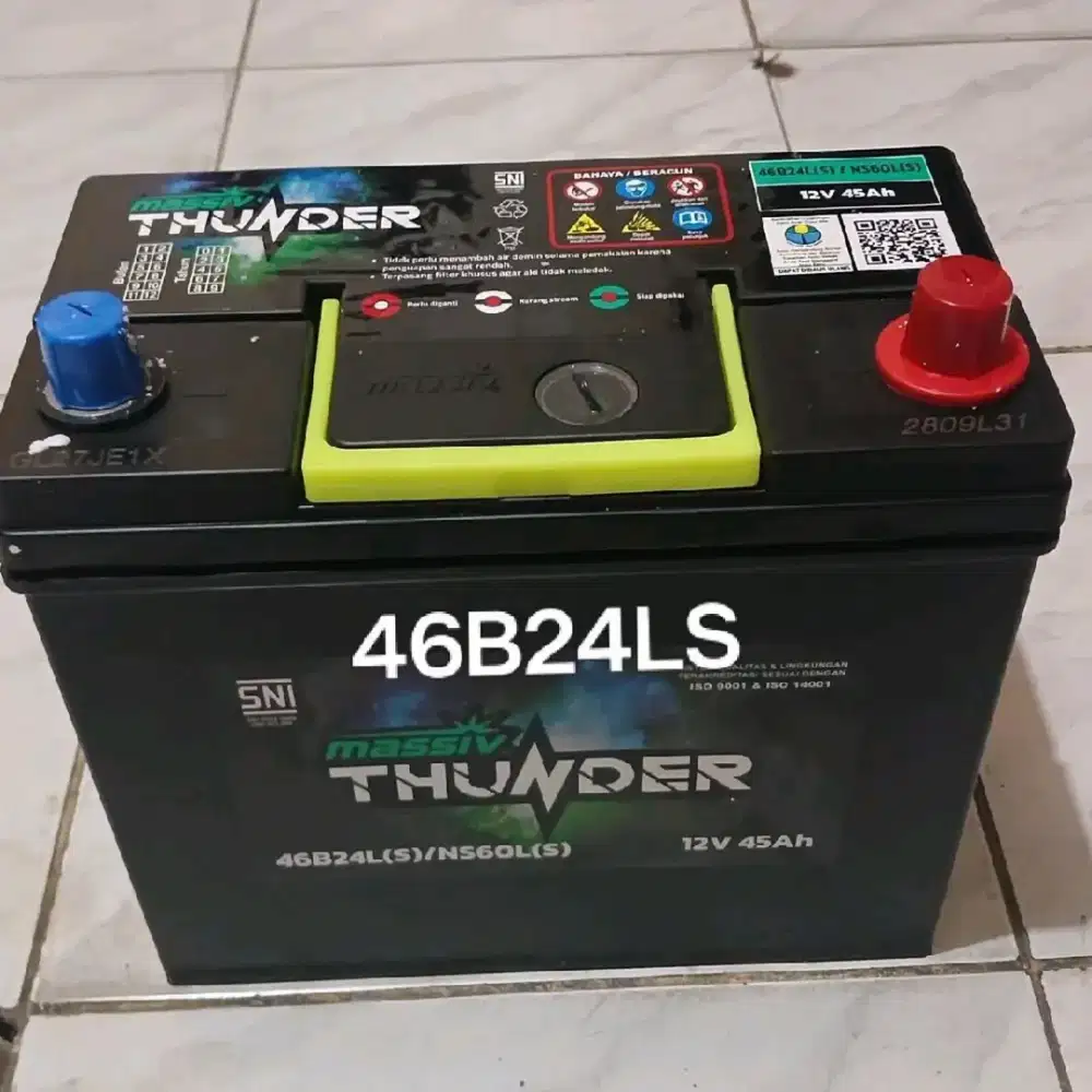 Aki Mobil Massive Thunder MF 46B24LS/NS60LS 12V45AH
