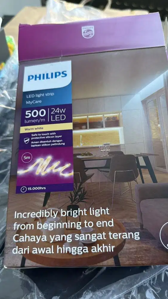 lampu LED strip 4 pcs