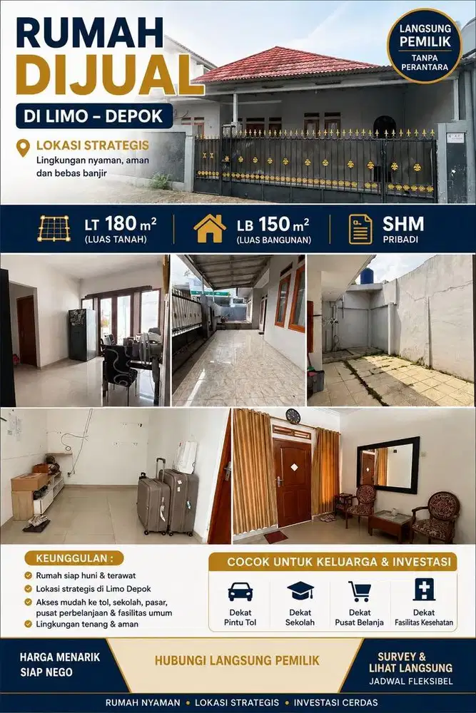 Rumah Strategis Limo Depok TP ( Tanpa Perantara )
