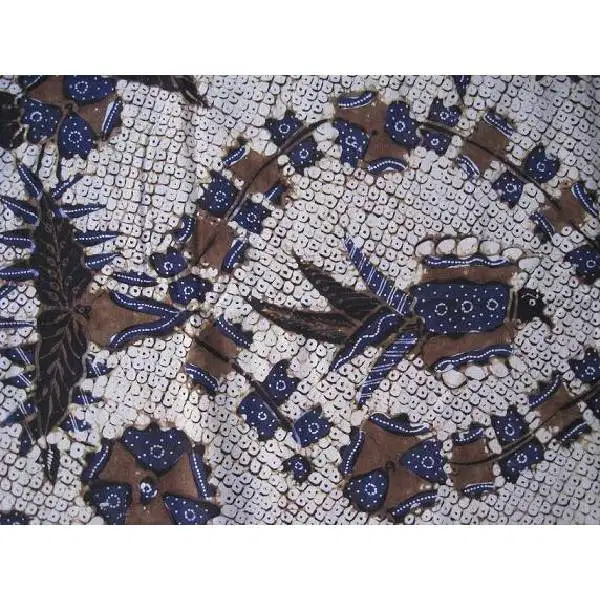Vintage kain batik tulis lawasan motif Bunga dan burung sisik naga