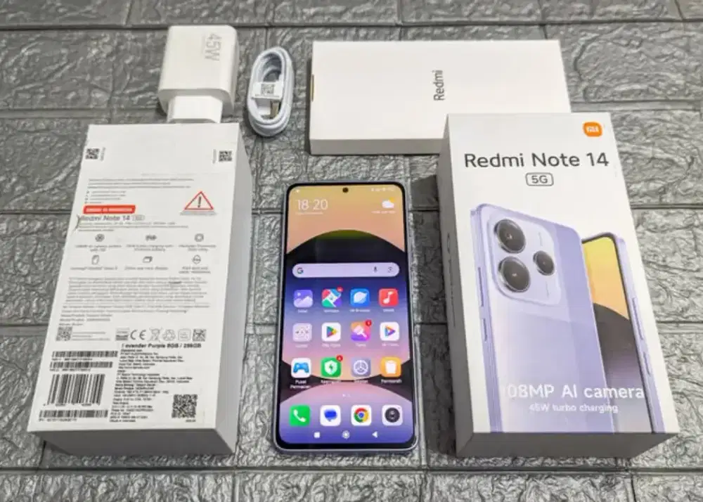Xiomi note 14 5g ram 8/256 gb fullset mulus no minus