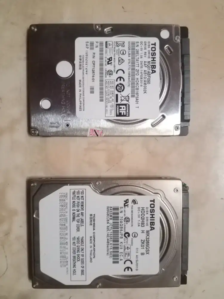 HDD SATA 500gb & 320gb Toshiba