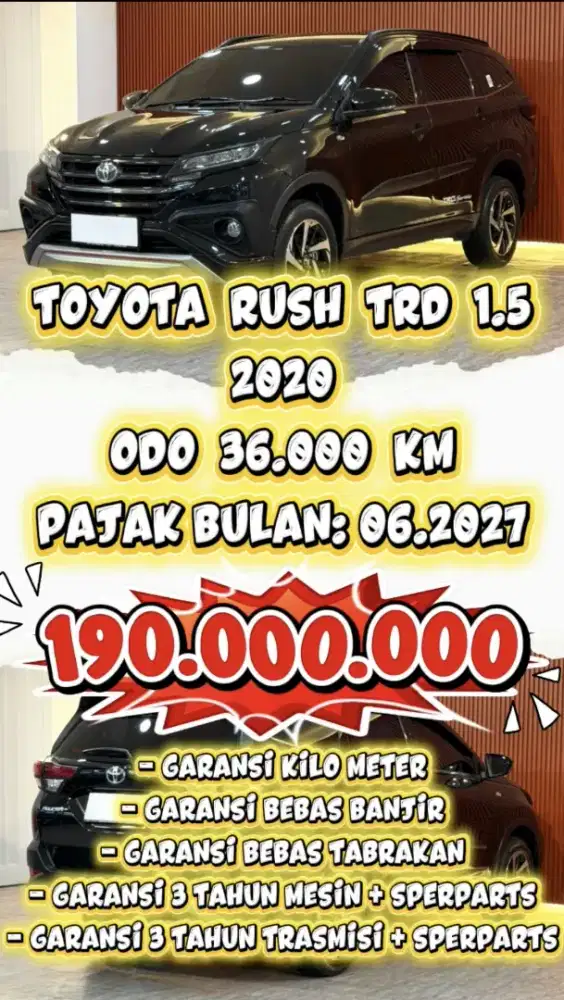 [ ODO 36.000 KM ] TOYOTA RUSH TRD 1.5 AT CASH OR KREDIT N TT