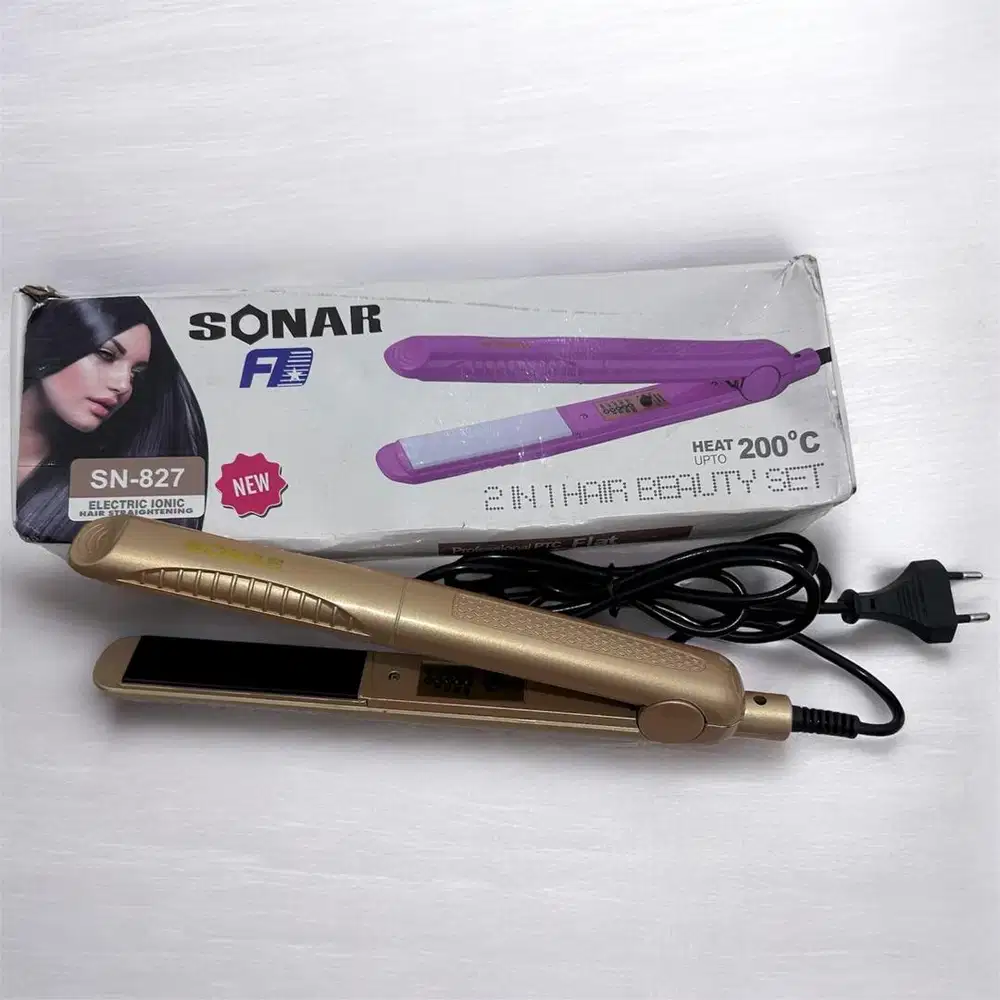 Sonar SN-827 Alat Pelurus Rambut Elektrik lonik 2 dalam 1