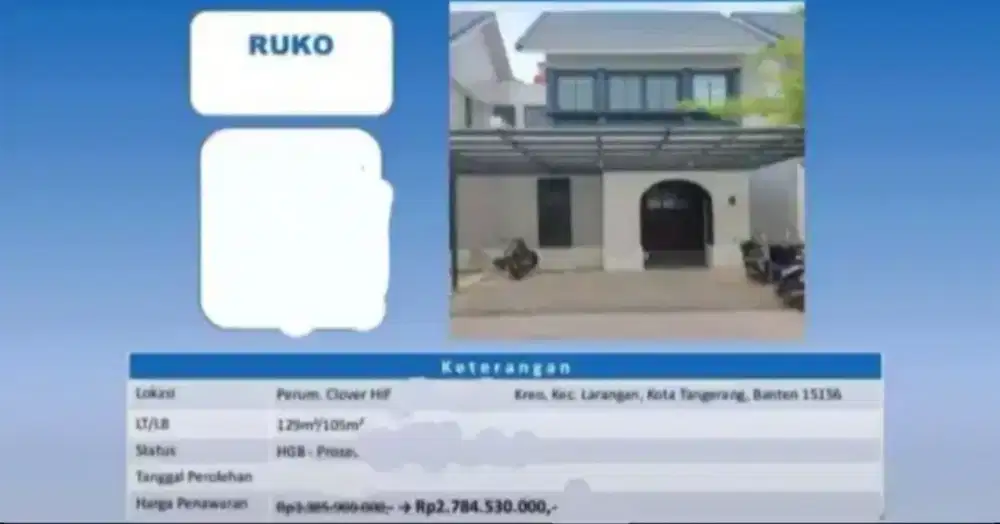 Dijual Ruko 2 Lantai Siap Huni Clover Hill Sudah Kosong