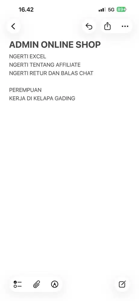 ADMIN ONLINE SHOP PEREMPUAN