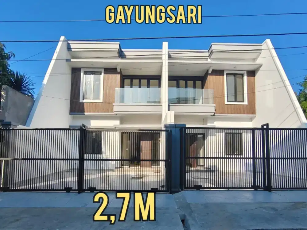 2 UNIT BARU GRESS RUMAH GAYUNGSARI SURABAYA SELATAN. DEKAT MASJID AL AKBAR, A.YANI, TRANS ICON, JUANDA, Dll