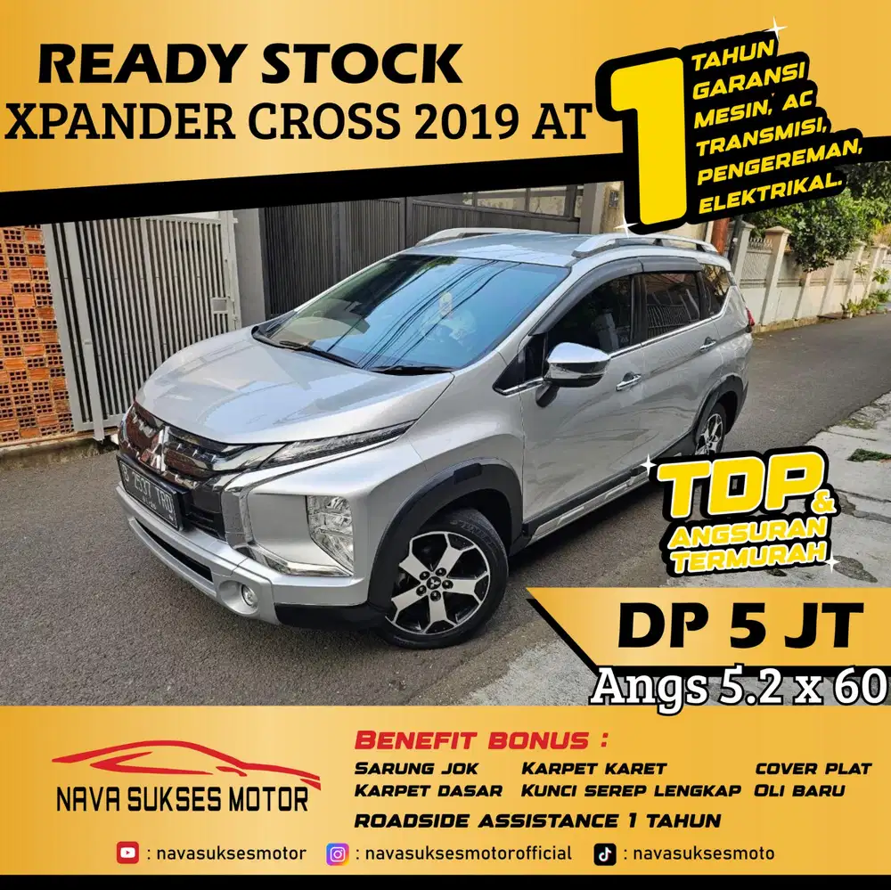 TDP 5Jt Angs Termurah Xpander Cross 2019 Matic Silver Low Km Rasa Baru