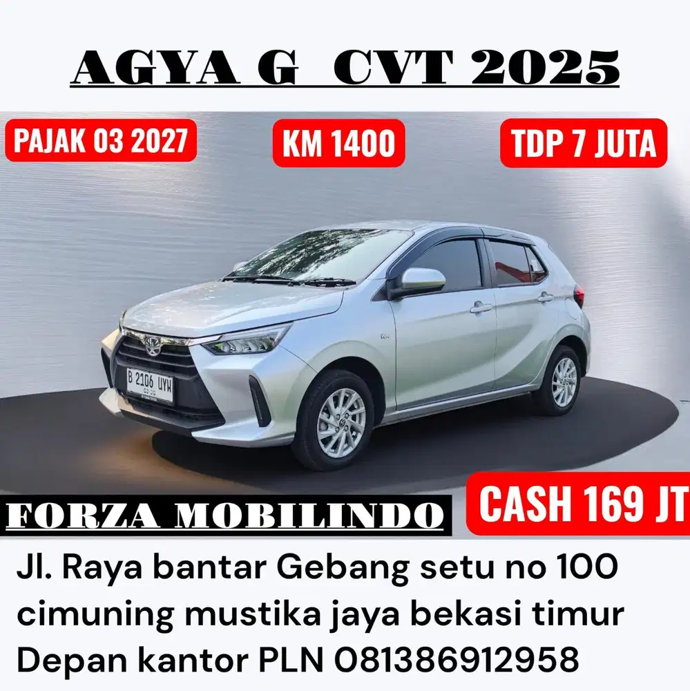 AGYA G CVT 2025 DP 5 juta