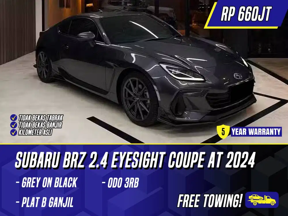 Subaru BRZ 2.4 EyeSight Coupe AT 2024 NIK 2023 Grey on Black Abu Eye