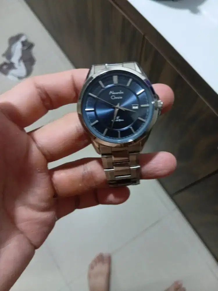 Jam Tangan Pria Alexandre Christie 2024 Blue Dial Silver Metallic