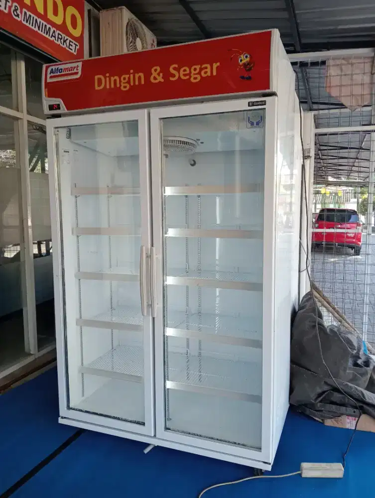 Showcase 2 pintu bekas Alfamart Showcase Sanden 1000 liter