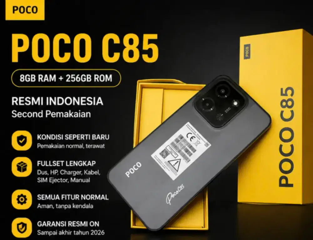 Xiaomi Poco C85 resmi 8/256 Fullset like new garansi ON