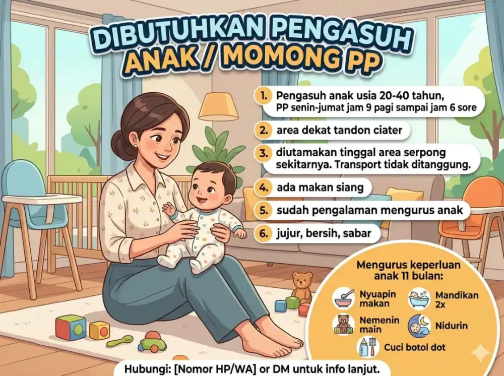 Dibutuhkan Pengasuh anak / momong PP
