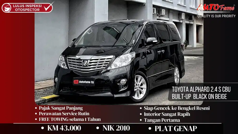 Toyota Alphard 2.4 S CBU Built-Up NIK 2010 Black On Beige