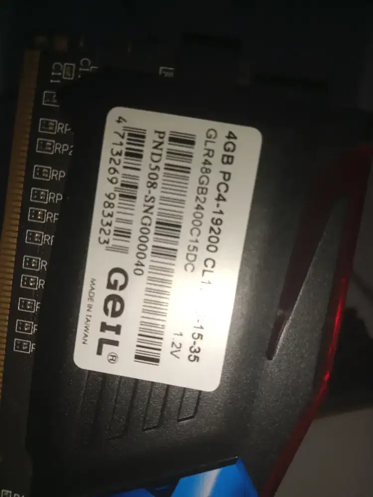Memori PC gaming GEIL DDR4 8GB 2×4GB. Brand TFORCE.