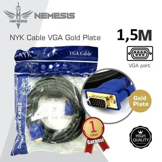 Kabel VGA 1,5m Gold Plated NYK High Quality