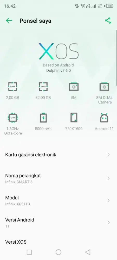 Infinik smart 6 kondisi normal