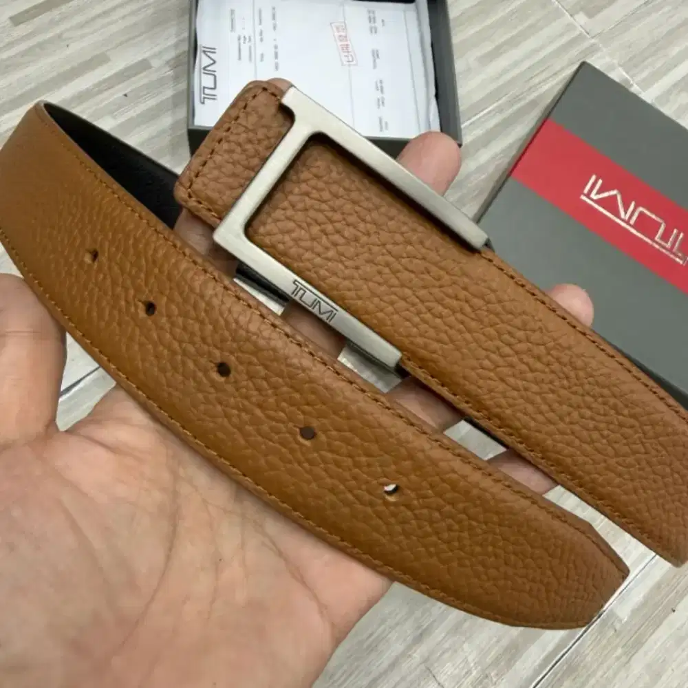 IKAT PINGGANG TUMI LEATHER TAN BROWN IMPORT QUALITY