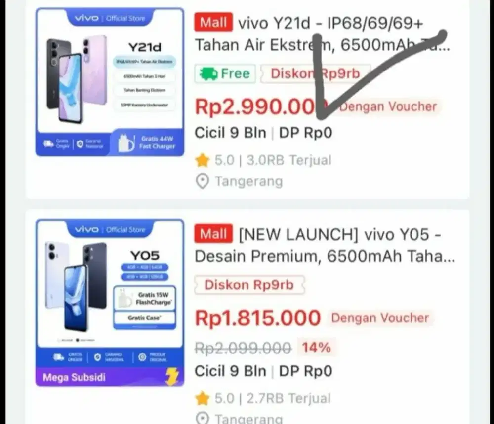 Vivo y21d ram 6/128