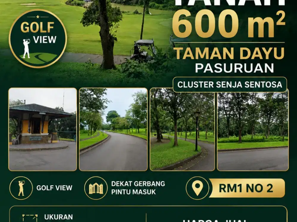 LUAS TANAH 600 M2!! DIJUAL TANAH DI TAMAN DAYU PASURUAN - CLUSTER SENJA SENTOSA