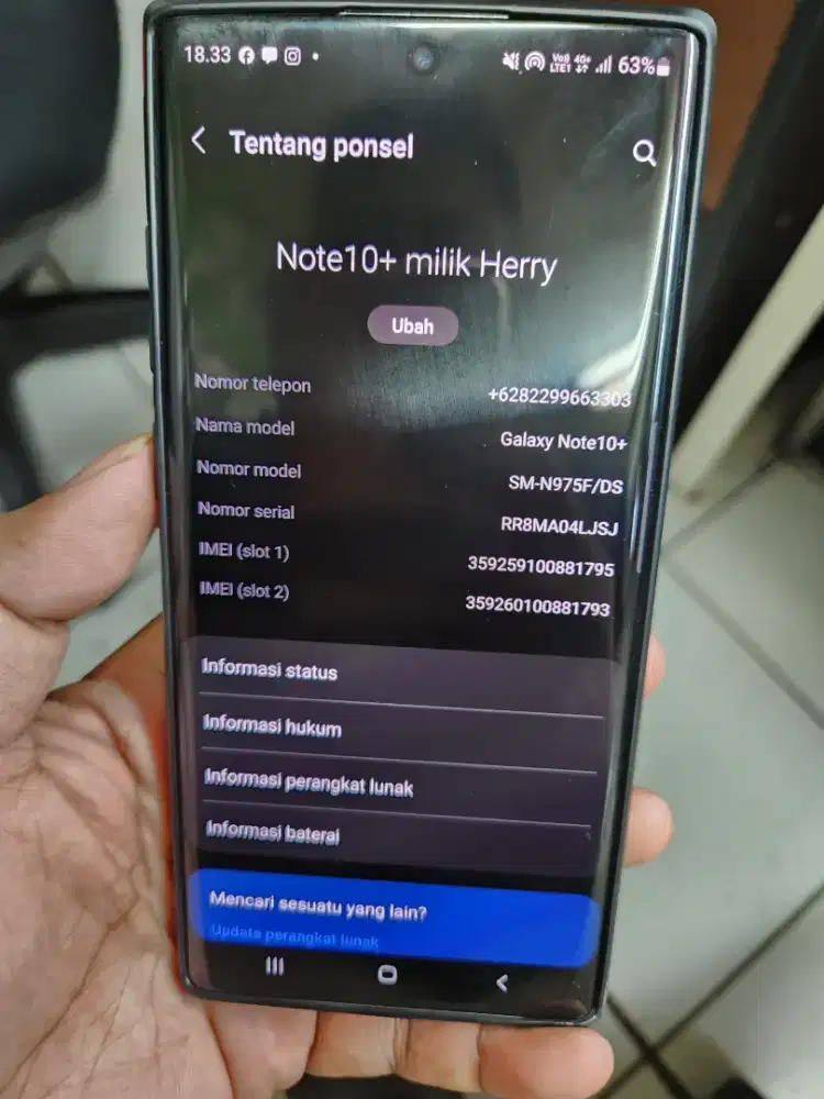 Samsung galaxy note 10 plus 12/256 batangan