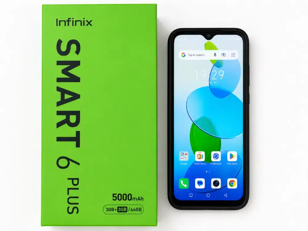 Infinix Smart 6 Plus 3GB+3GB/64GB - Dus Lengkap & Bonus Hard Case
