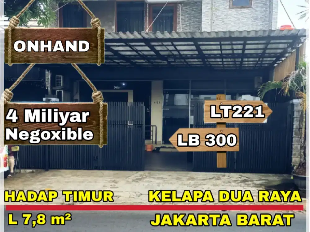 Dijual Rumah Di Kelapa Dua Raya Jakarta Barat Cocok Buat Usaha Kos2an & Perkantoran & Gudang