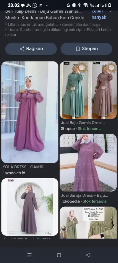 jual baju gamis wanita berbagai model ddan ukurannnn