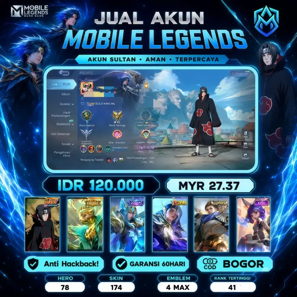 JUAL AKUN MOBILE LEGENDS MLBB SPEK MEWAH