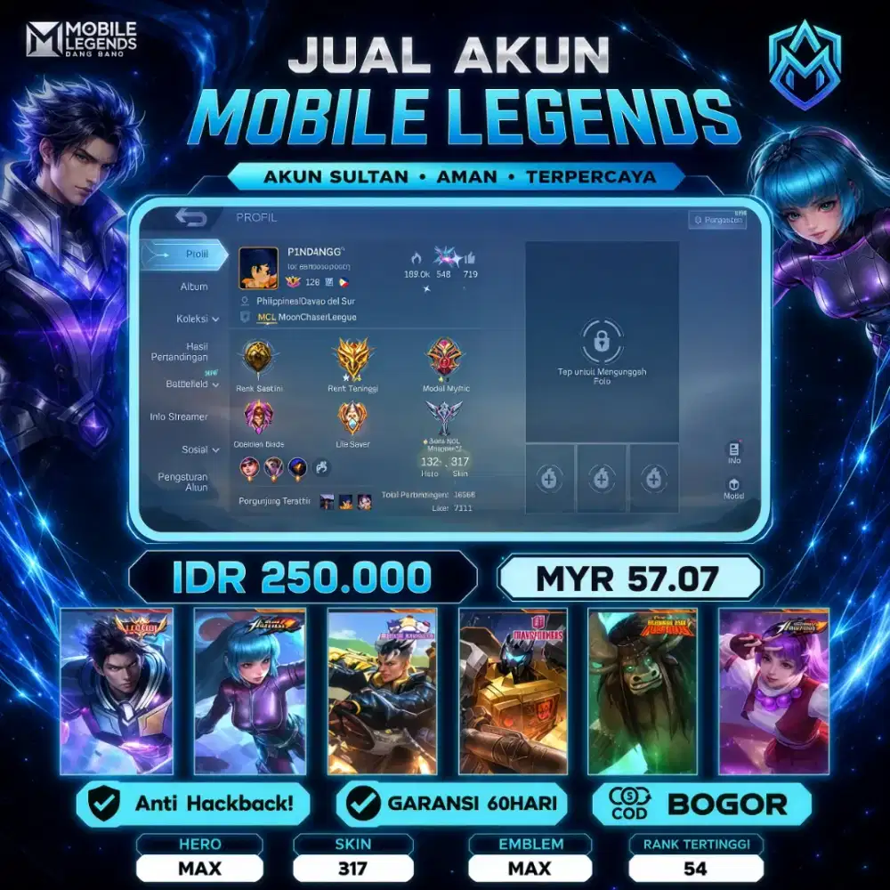 JUAL AKUN MOBILE LEGENDS MLBB SPEK MEWAH