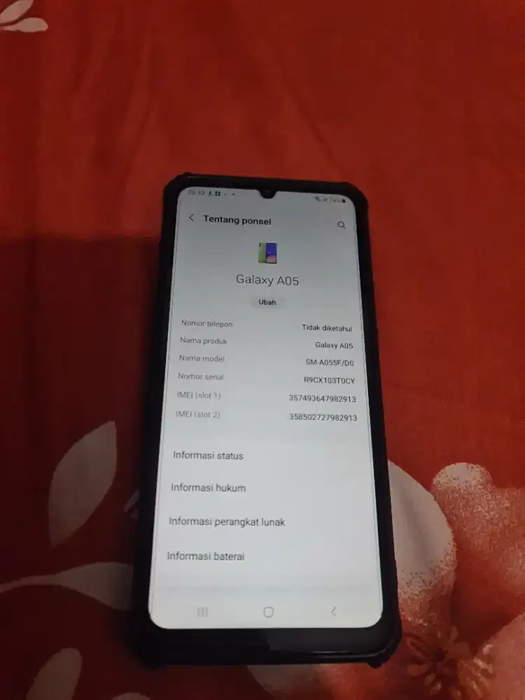 Jual samsung a05 kondisi 99%