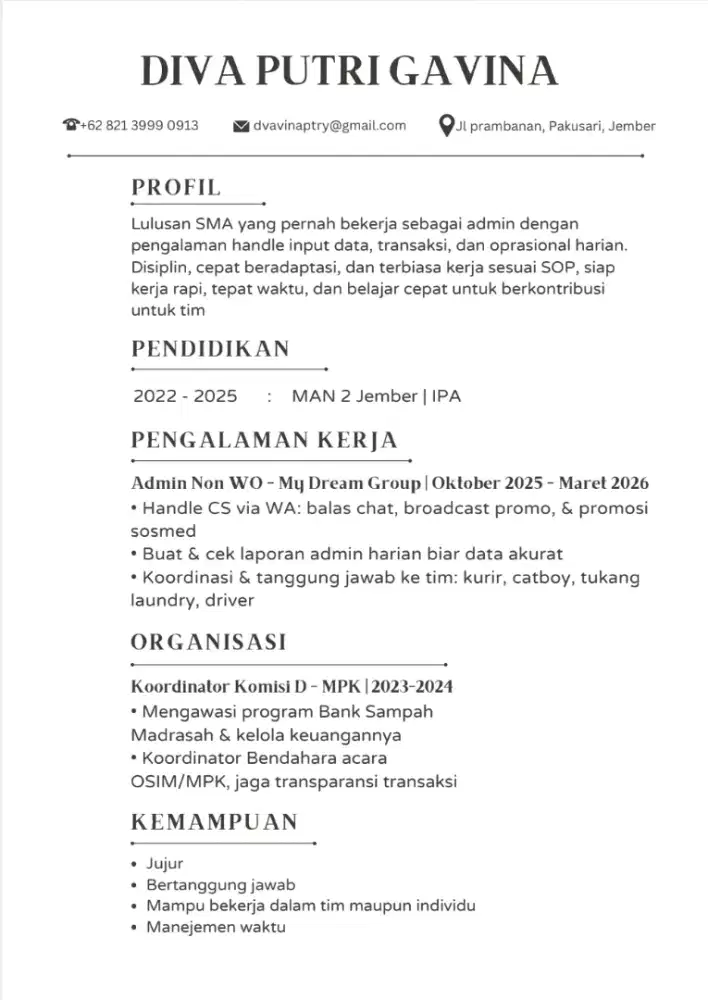 cari pekerjaan admin
