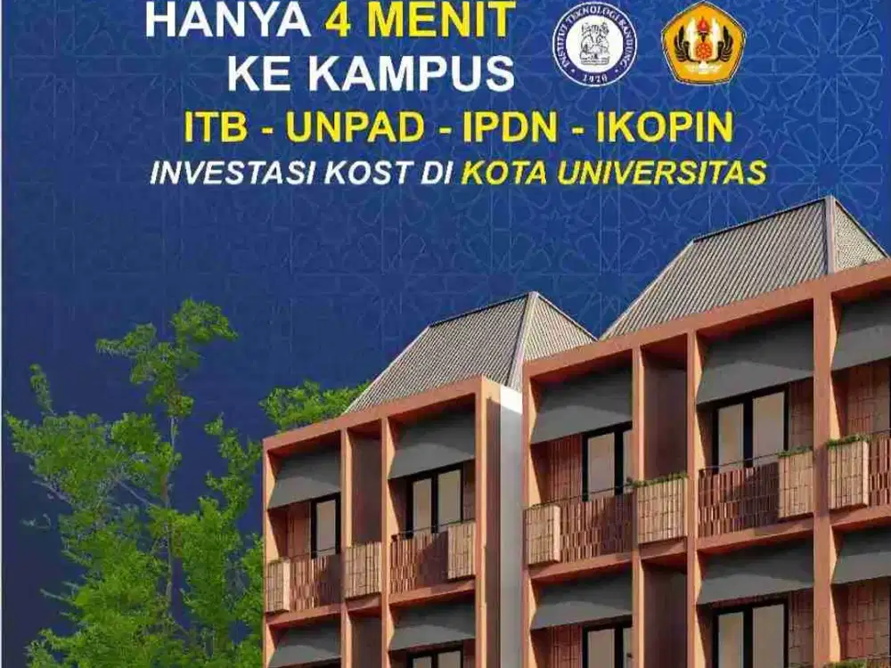 Dijual Kost Ring 1 ITB, Unpad, IPDN, Potensi Sewa Tinggi dan Stabil, Fully Furnished, SHM, Developer Berpengalaman, Trsedia Manajemen Kost