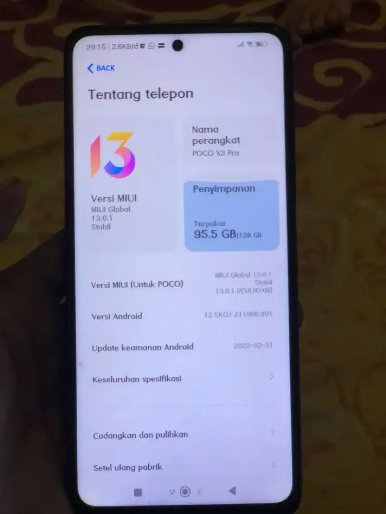 Poco x3 pro 6/128 gb fullset minus baca depkrisi